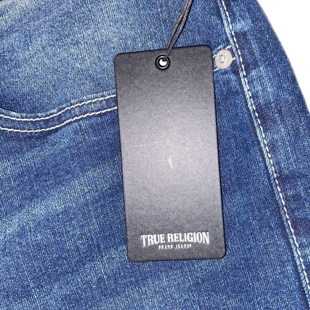 True Religion Ricky Relaxed Straight Jeans Dark Hibernation Wash Size 36x34 NEW